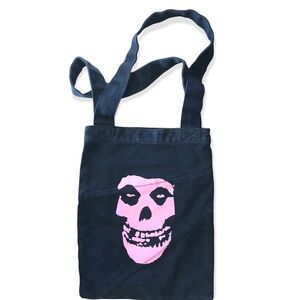 Misfits Cotton Tote, Black/Pink, 14/10 Inches